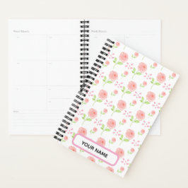 Planejador de padrão floral botânico aquarela