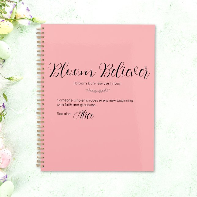 Planejador de Páscoas Rosa de Crença de Blogue Per (Personalized Bloom Believer Pink Easter Planner)