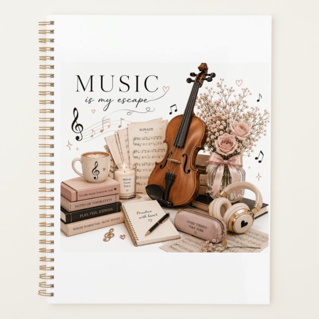 Planejador de Prática de Violino Elegante (Frente)