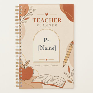 Planejador de Professor Personalizado Minimalista 