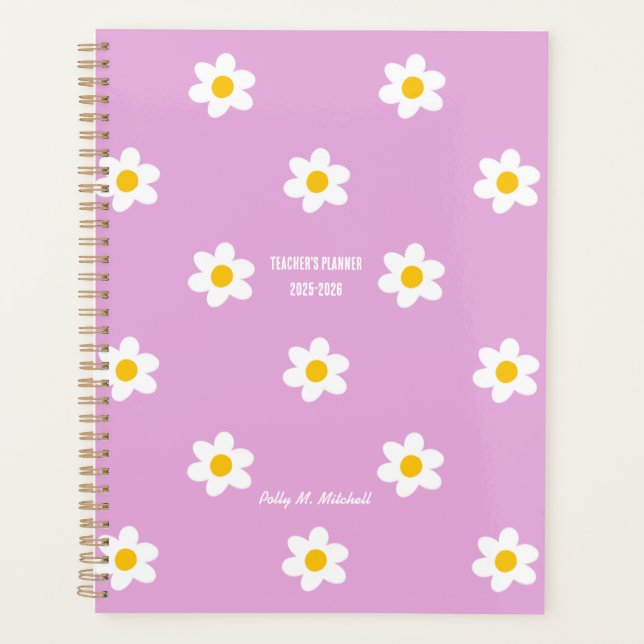 Planejador de Professor Pink Daisy-Chain (Frente)