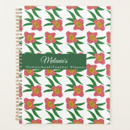 Planejador de Professora Florais Rosa Escola Ensin