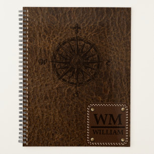 Planejador de Textura de Couro Castanho Faux