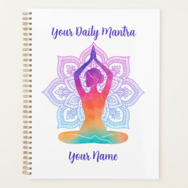 Planejador de Yoga Personalizado com Nome e Mantra