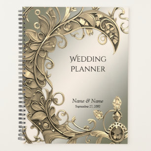 Planejador Decorativo Moderno Dourado Elegante