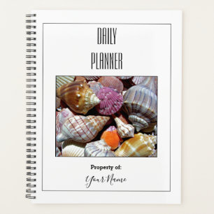 Planejador Diário - Branco com Conchas Marinhas -