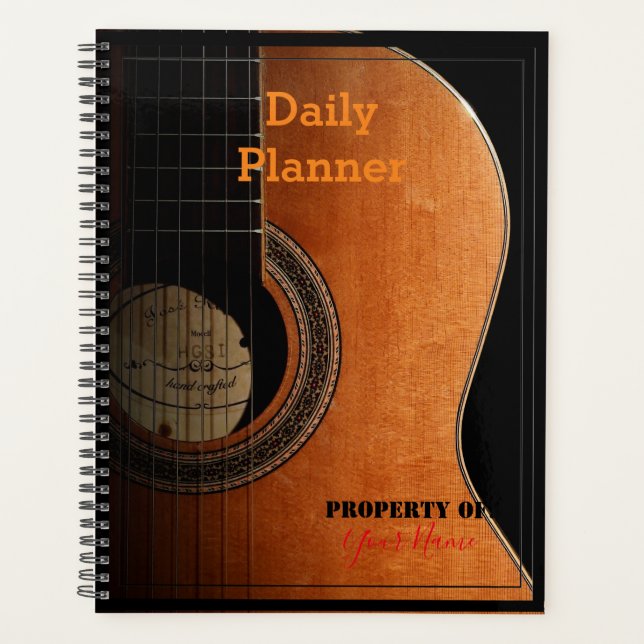 Planejador Diário com um Violão na Capa - HAMbWG (Frente)