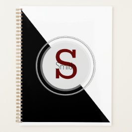 Planejador Diário de Bloco de Nome e Monograma Grá