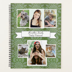 Planejador Diário de Fotos com Design de Crochê -