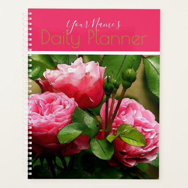 Planejador Diário de Rosas Rosas - HAMbWG Planner (Frente)