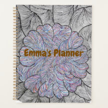 Planejador Diário Floral Abstrato Desenhado à Mão