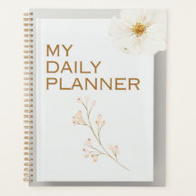 Planejador Diário Floral Minimalista "Meu Planejad