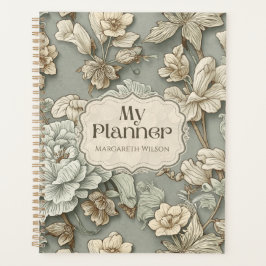 Planejador Diário Floral Verde Agenda Caderno Diár