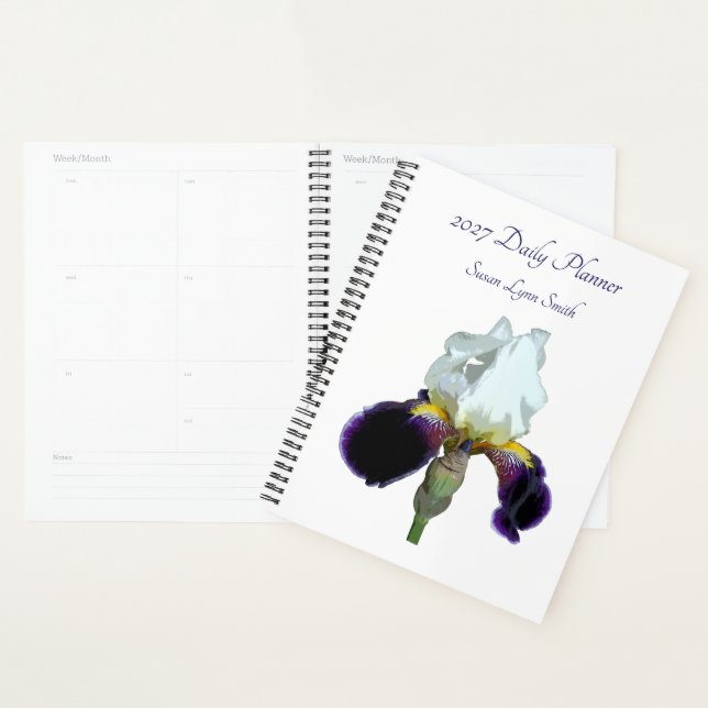 Planejador Diário Íris Roxo e Branco (Exibição)
