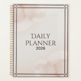Planejador Diário Minimalista de Aquarela "2026"