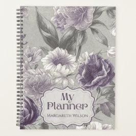 Planejador Diário Organizador de Caderno Floral Ro