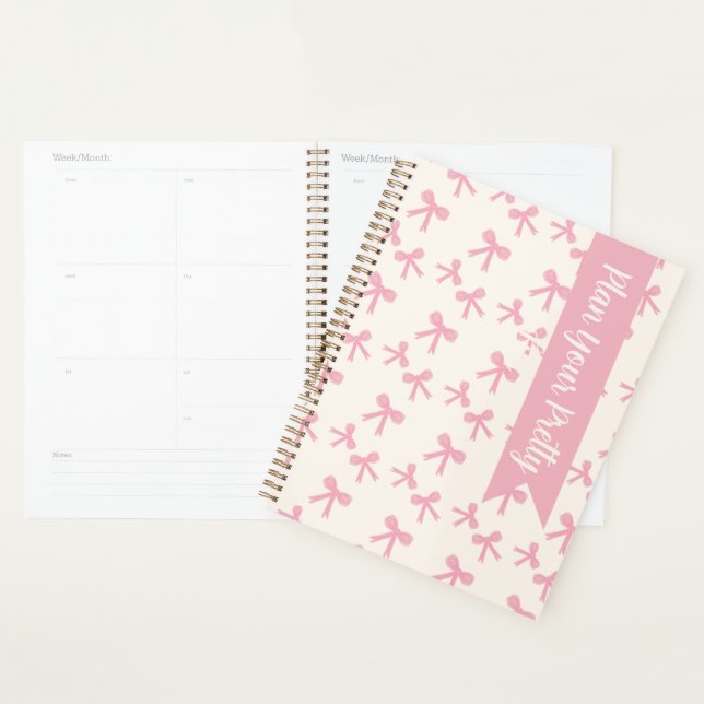 Planejador Diário Sonhos com Laço Rosa (Exibição)
