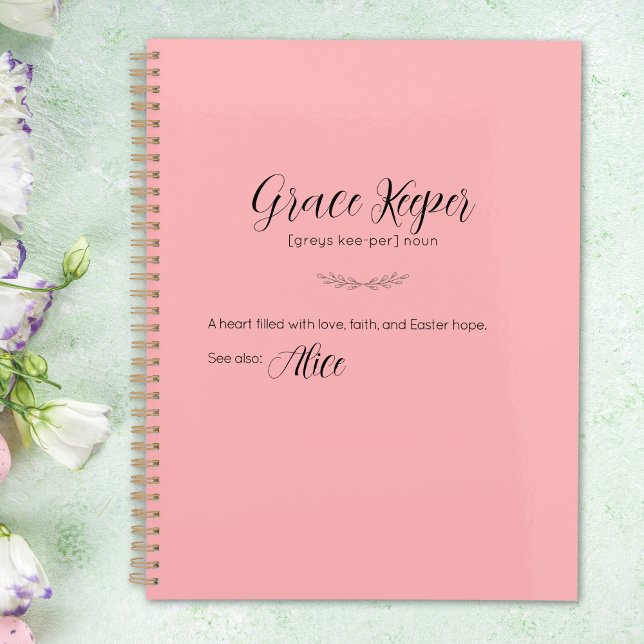 Planejador do Coelho de Páscoa Personalizado Grace (Grace Keeper Personalized Easter Bunny Planner)