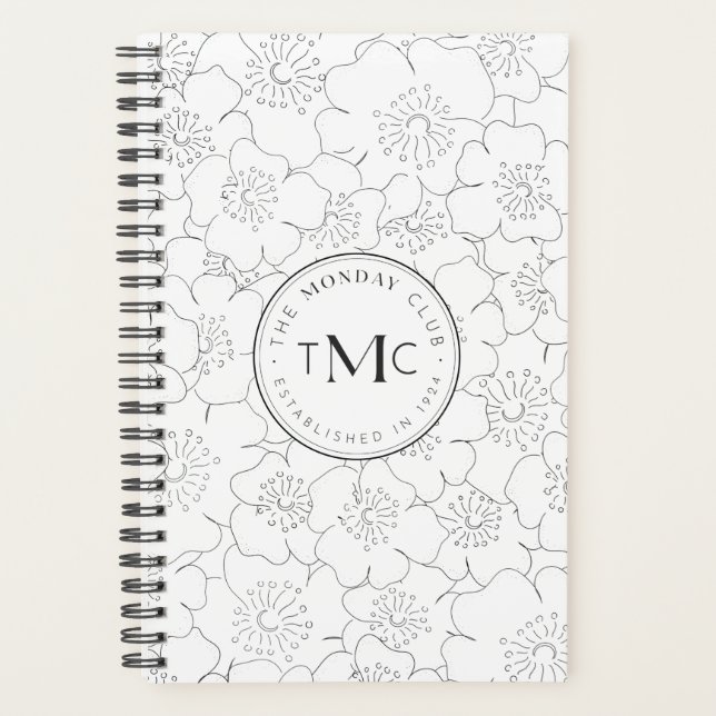 Planejador do logotipo Floral Branco TMC (Frente)