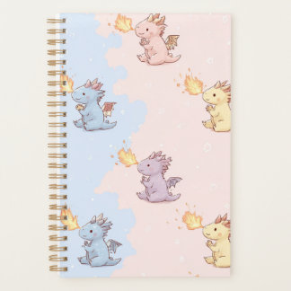 Planejador Dragão Bebê Fofo Kawaii Respirando Fogo