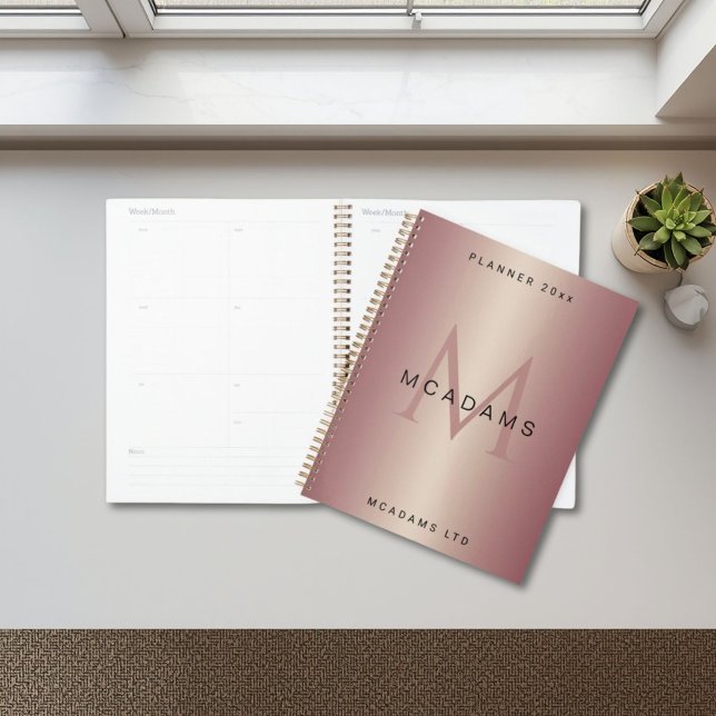 Planejador Empresarial Personalizado em Rose Gold (Criador carregado)