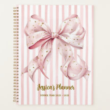 Planejador Escolar Arco Rosa Bonito Dourado Confet