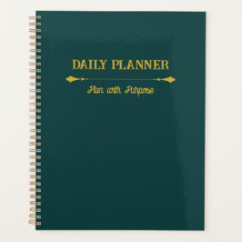 Planejador Esmeralda Dourado Minimalista