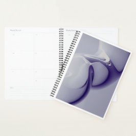 Planejador Espiral de Arte Fluido Roxo Minimalista