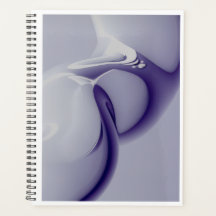 Planejador Espiral de Arte Fluido Roxo Minimalista