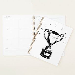 Planejador Espiral De Troféus Preto E Branco