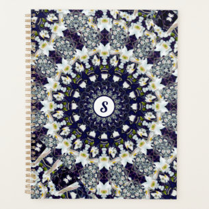 Planejador Espiral Personalizado de Mandala Azul e