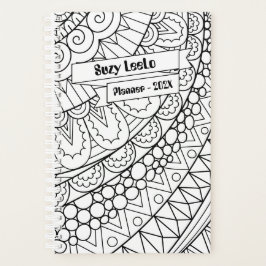 Planejador Estilado de Coloração de Adultos Preto