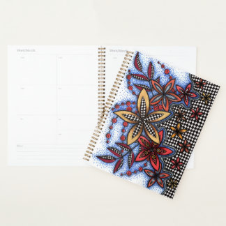 Planejador Floral Abstrato Doodle
