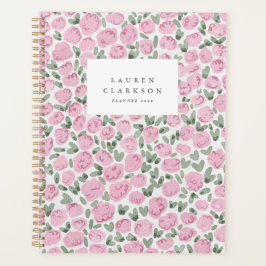 Planejador Floral Aquarela Rosa