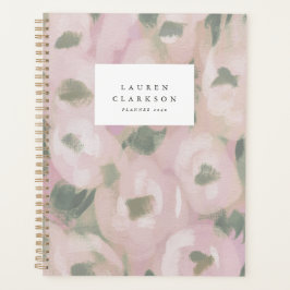 Planejador Floral Aquarela Rosa Bege