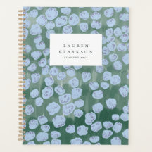 Planejador Floral Aquarela Verde e Azul