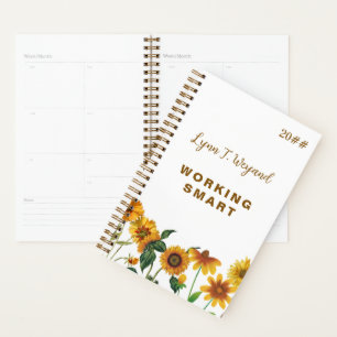 Planejador Floral Brilhante com Nome Personalizado