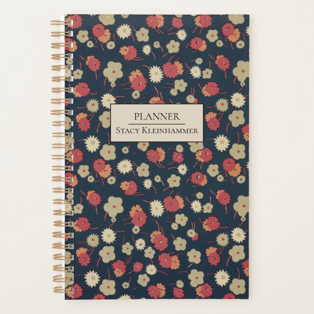 Planejador Floral de Vintage Personalizado (Frente)