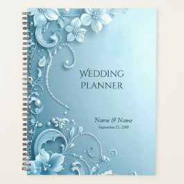 Planejador Floral Decorativo Azul
