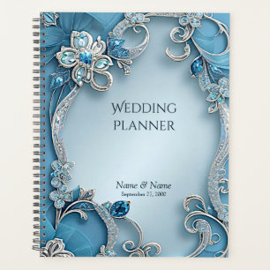 Planejador Floral do Ornamentado Azul