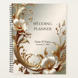 Planejador Floral Dourado