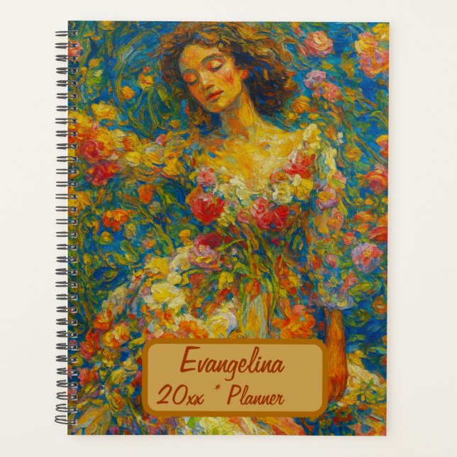 Planejador Floral Nome Personalizado (Frente)