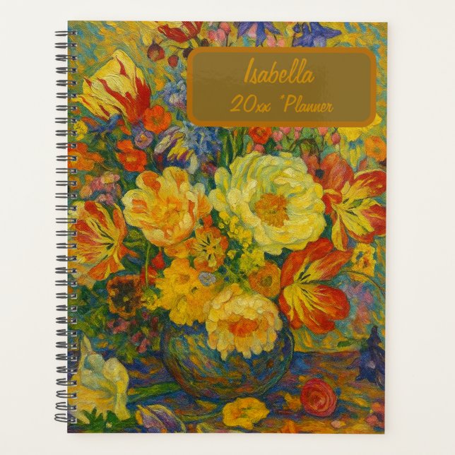 Planejador Floral Nome Personalizado (Frente)