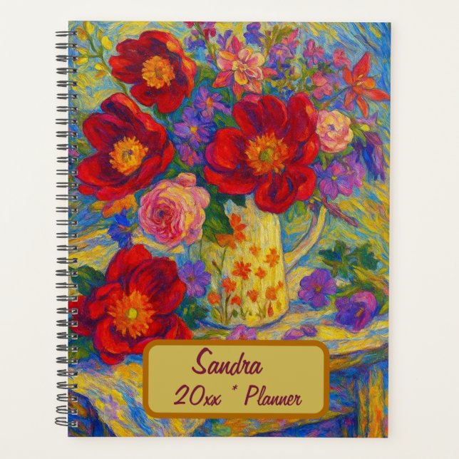 Planejador Floral Nome Personalizado (Frente)