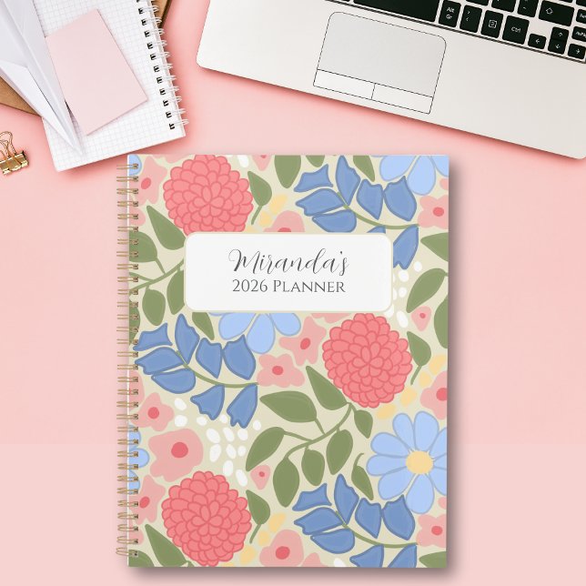 Planejador Floral Personalizado com Capa Dura (Personalized Floral Planner)