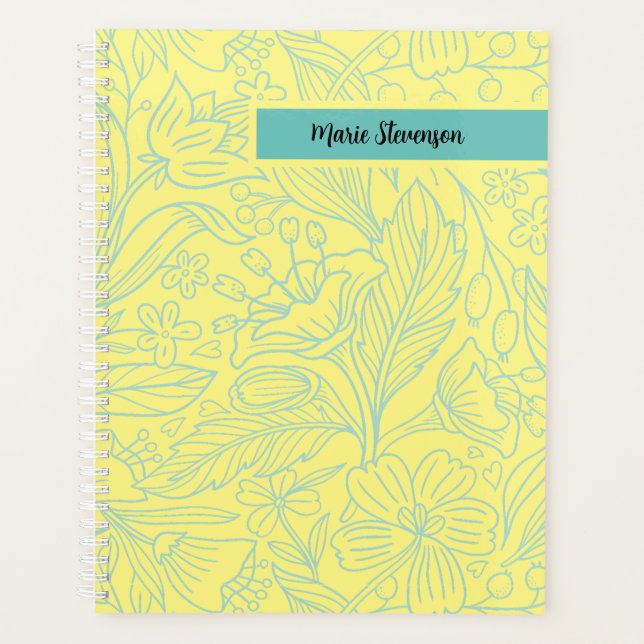 Planejador Floral Personalizado de 12 Meses (Frente)