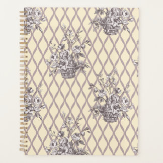 Planejador Floral Vintage Personalizado em Creme S