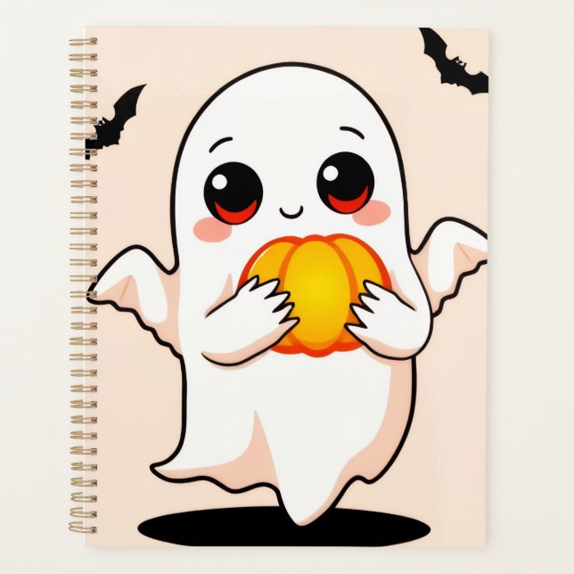 Planejador Fofo de Fantasma de Halloween (Frente)