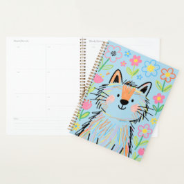 Planejador Gato Rabisco Azul