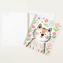 Planejador Gato Rabisco Branco